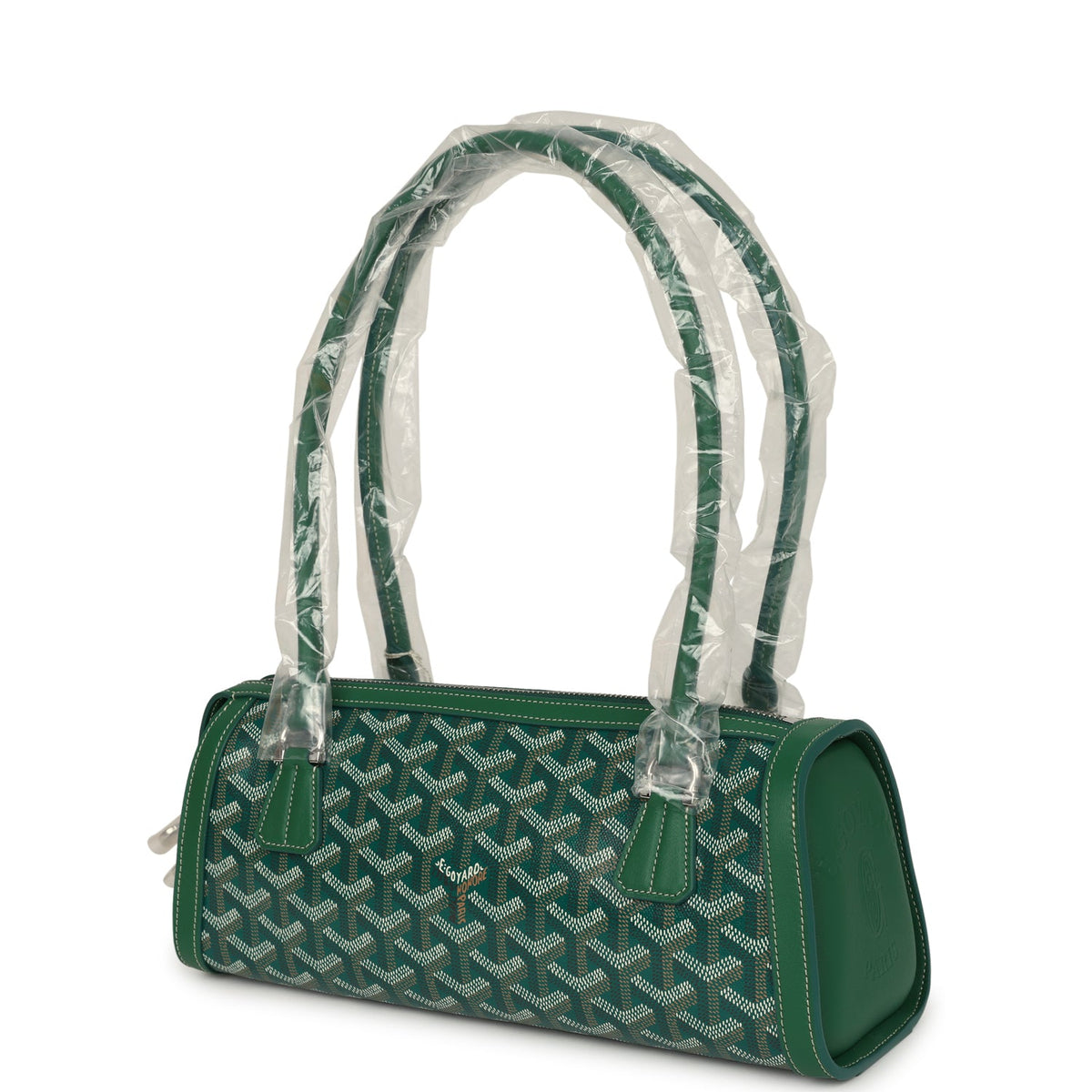 Goyard Goyardine Canvas Bonbonnière Bag Green Chevroches Calfskin Palladium Hardware