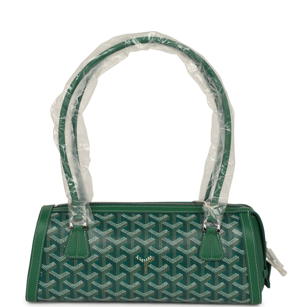 Goyard Goyardine Canvas Bonbonnière Bag Green Chevroches Calfskin Palladium Hardware