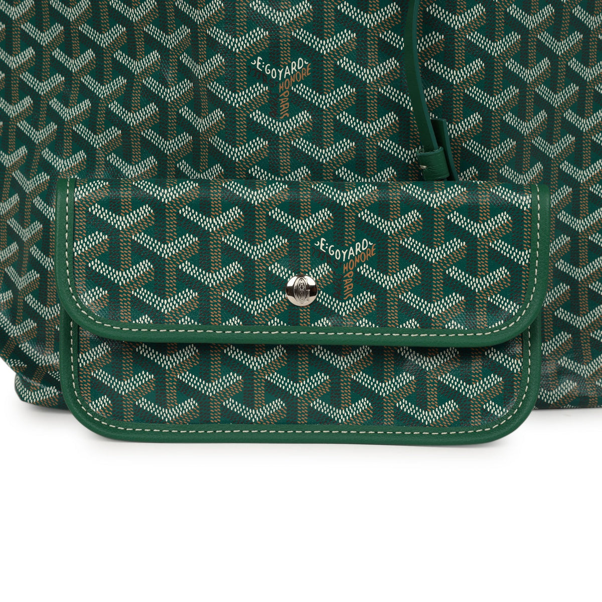 Goyard Goyardine Green Saint Louis GM Tote Bag Palladium Hardware