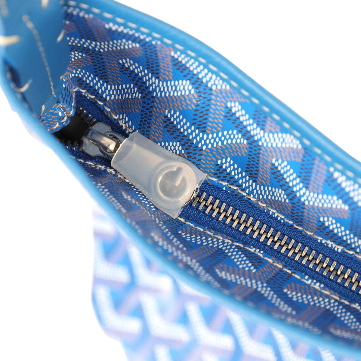 Goyard Goyardine Sky Blue Boheme Mini Hobo Bag Palladium Hardware