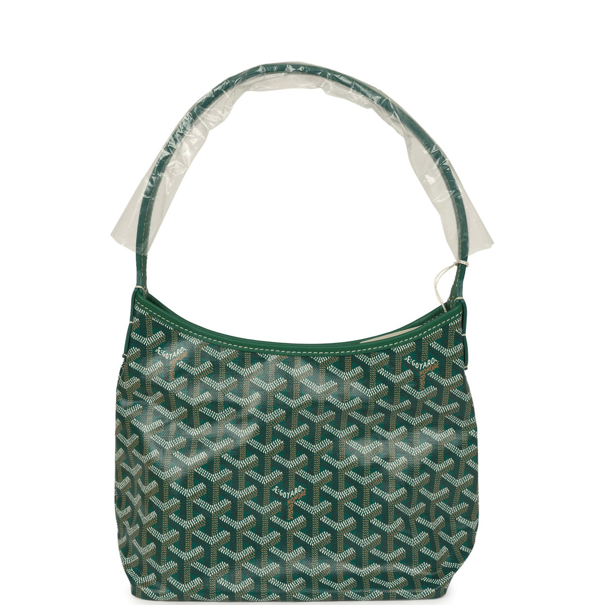 Goyard Goyardine Green Boheme Mini Hobo Bag Palladium Hardware