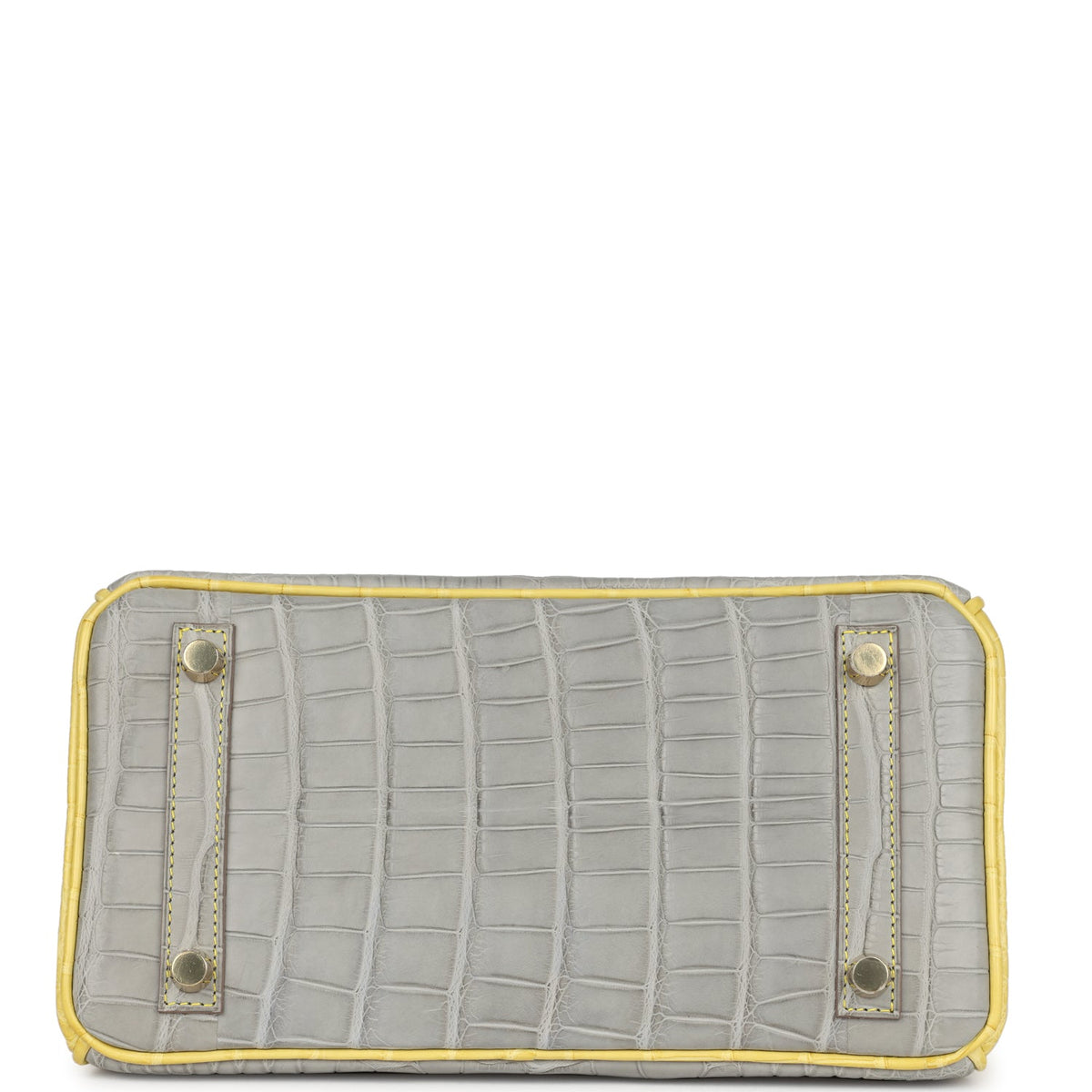 Hermes Special Order (HSS) Birkin 25 Gris Perle, Mimosa Matte Alligator Brushed Gold Hardware
