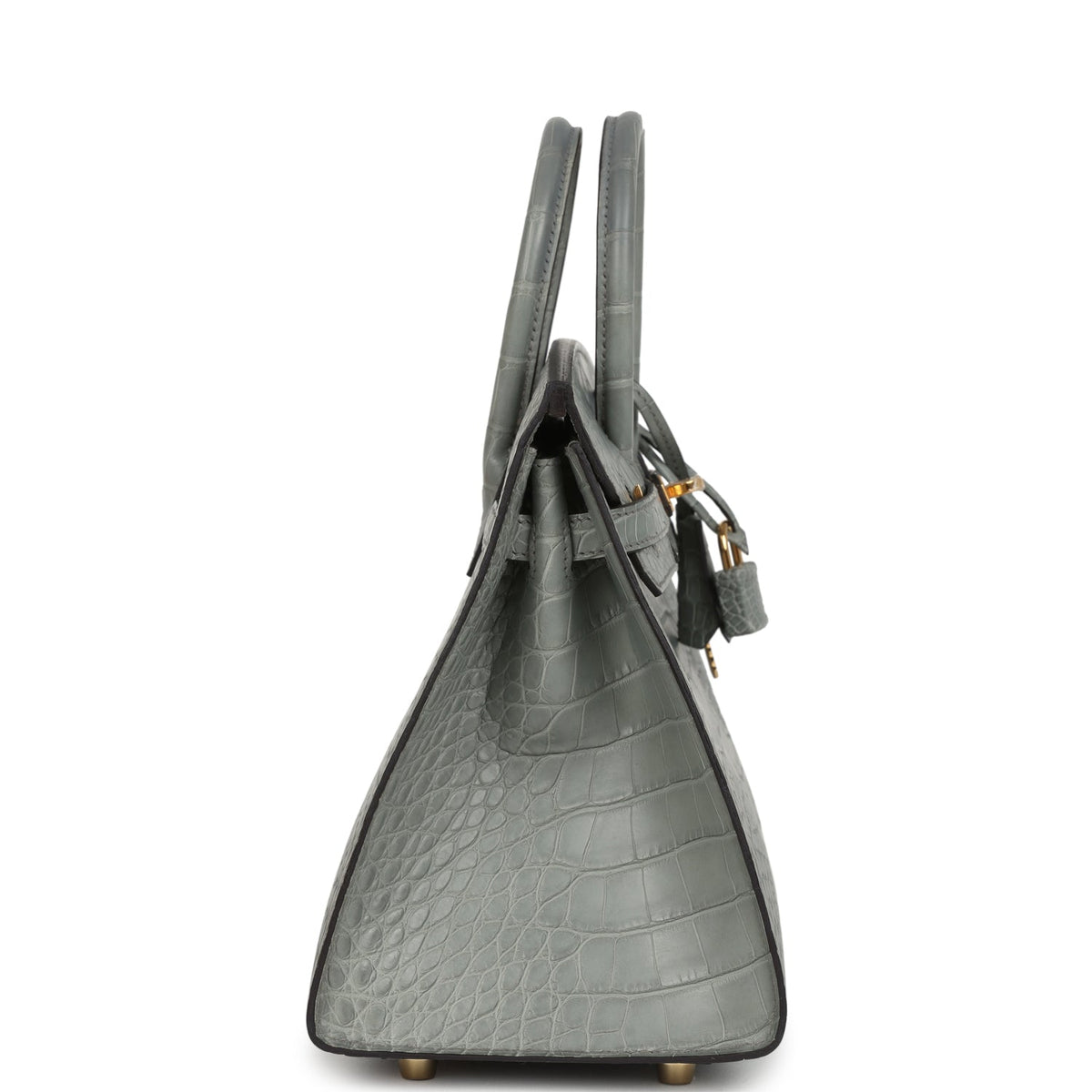 Hermes Birkin Sellier 25 Gris Ciment Matte Alligator Gold Hardware