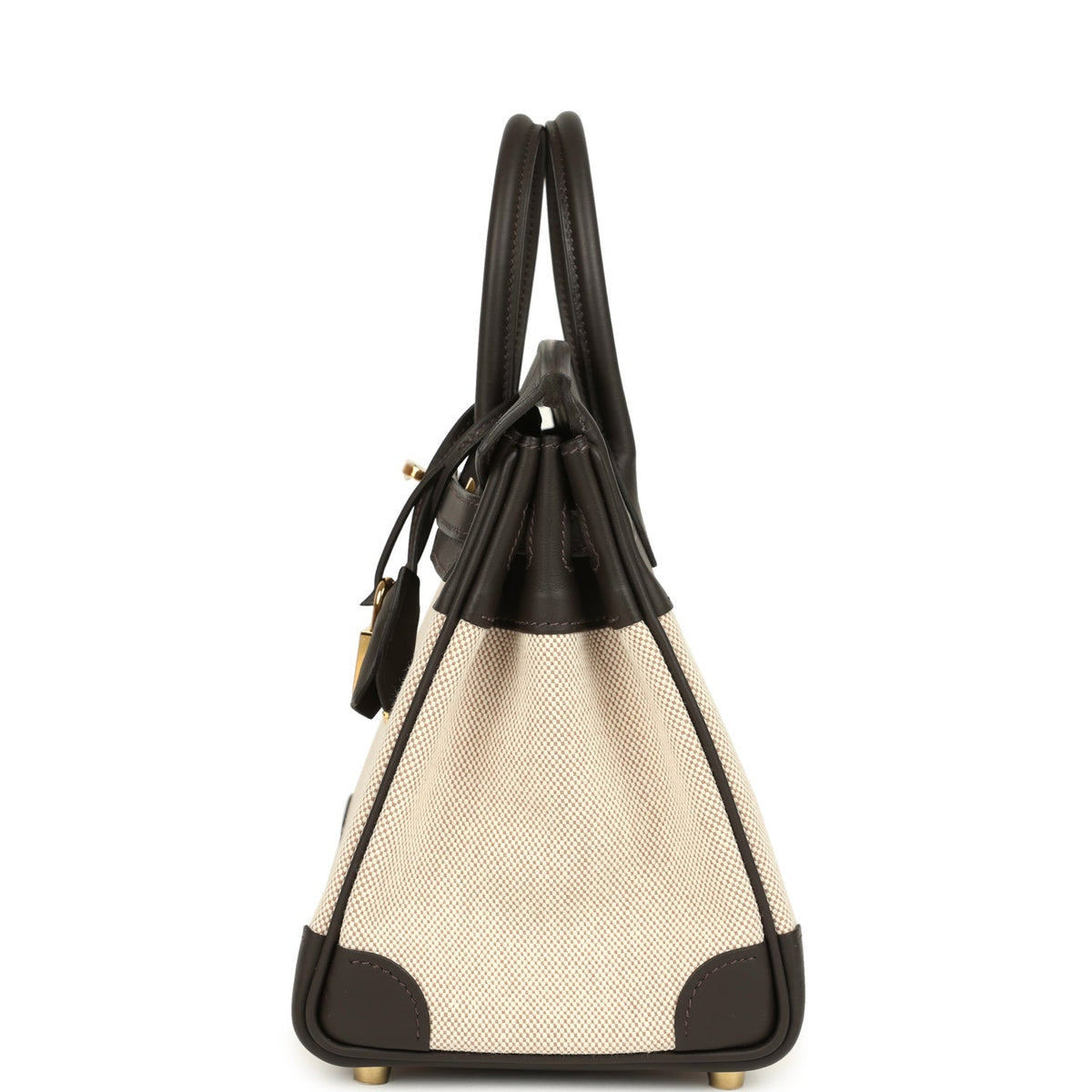 Hermes Birkin 25 Ecru, Beige Toile H Canvas and Bai-Brun Swift Gold Hardware