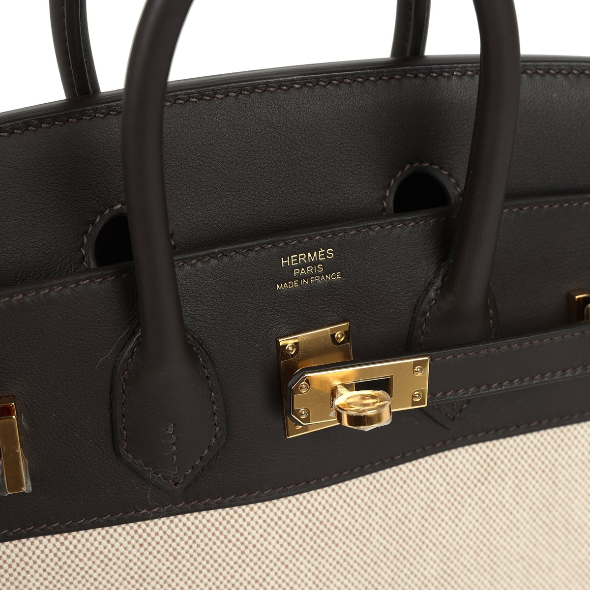 Hermes Birkin 25 Ecru, Beige Toile H Canvas and Bai-Brun Swift Gold Hardware