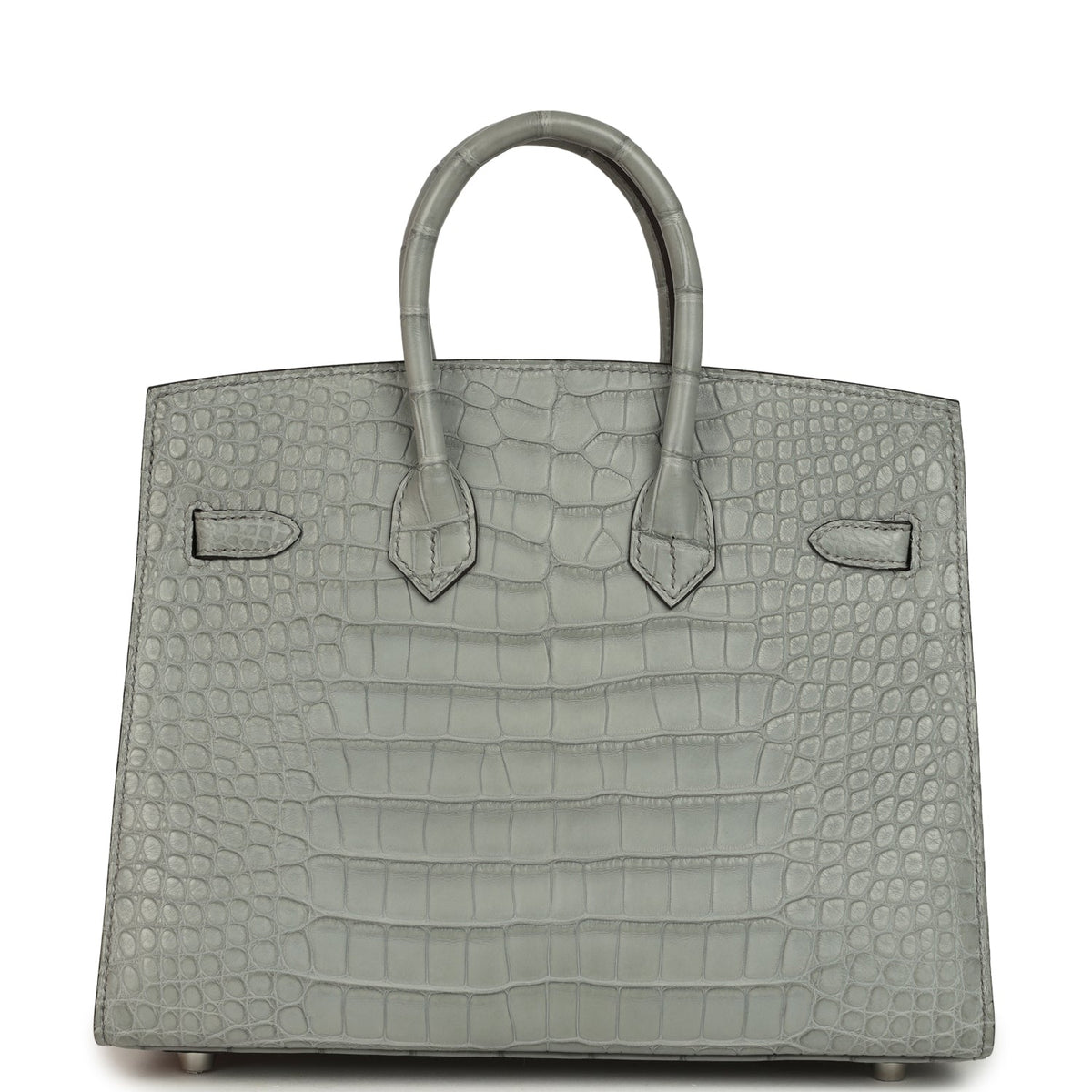 Hermes Birkin Sellier 25 Gris Ciment Matte Alligator Palladium Hardware