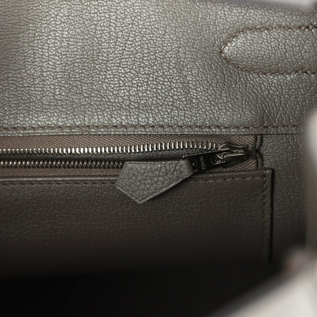 Pre-owned Hermes Birkin 35 Etain Togo Palladium Hardware
