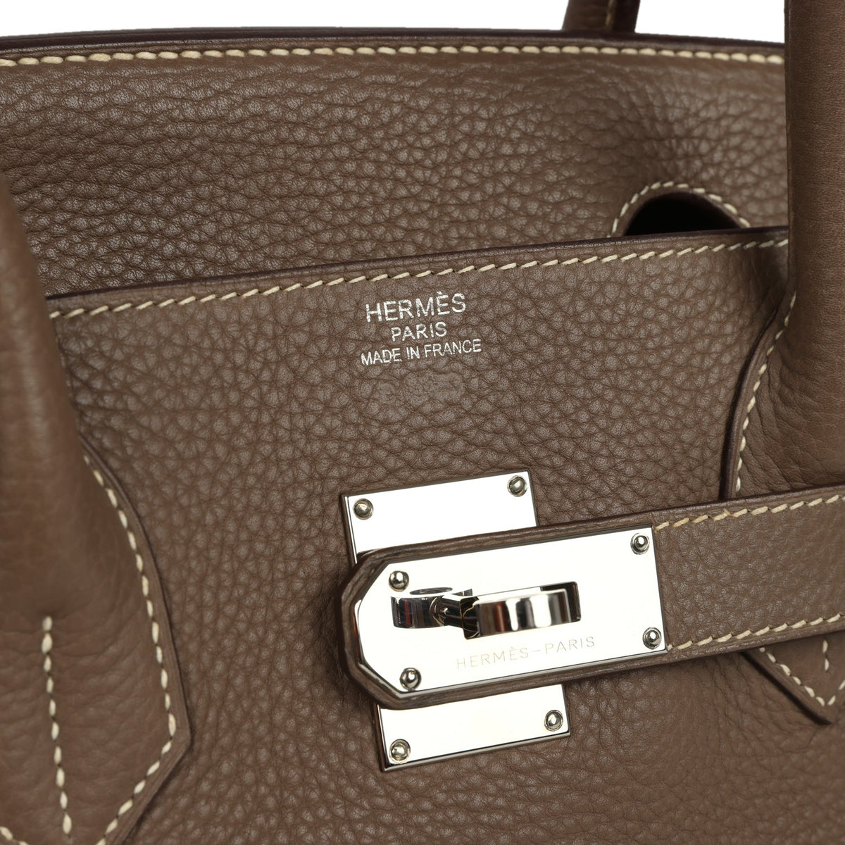 Vintage Hermes Shoulder Birkin 42 JPG Etoupe Clemence Palladium Hardware
