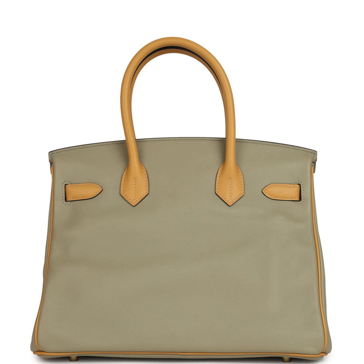 Pre-owned Hermes Special Order (HSS) Birkin 30 Gris Tourterelle, Paille Swift Brushed Gold Hardware