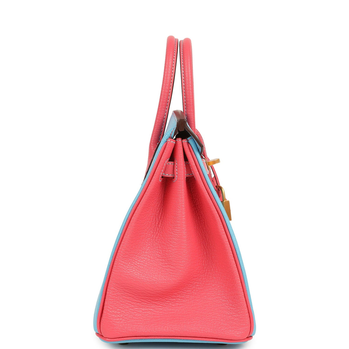 Hermes Special Order (HSS) Birkin 25 Celeste, Rose Lipstick Chevre Mysore Brushed Gold Hardware