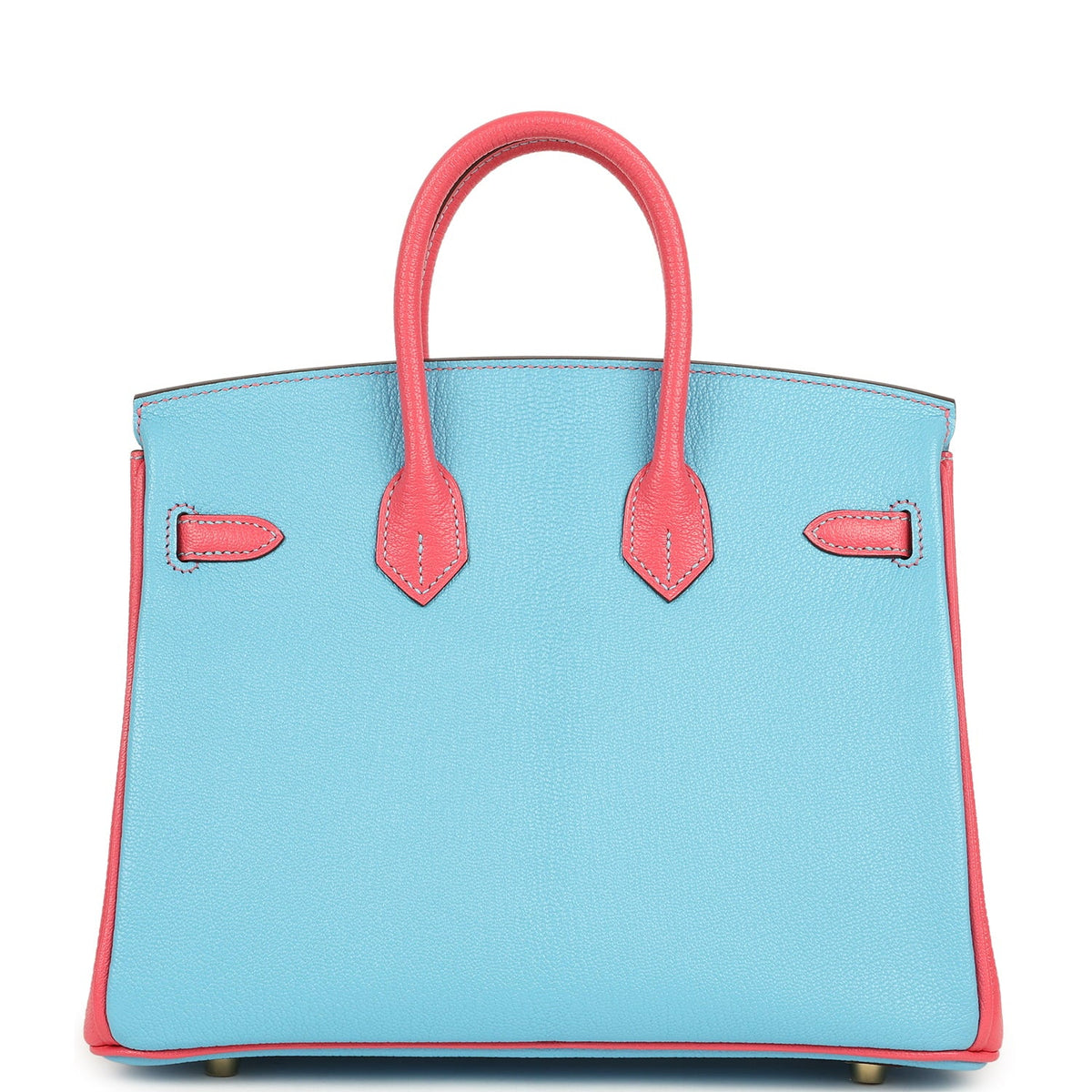 Hermes Special Order (HSS) Birkin 25 Celeste, Rose Lipstick Chevre Mysore Brushed Gold Hardware