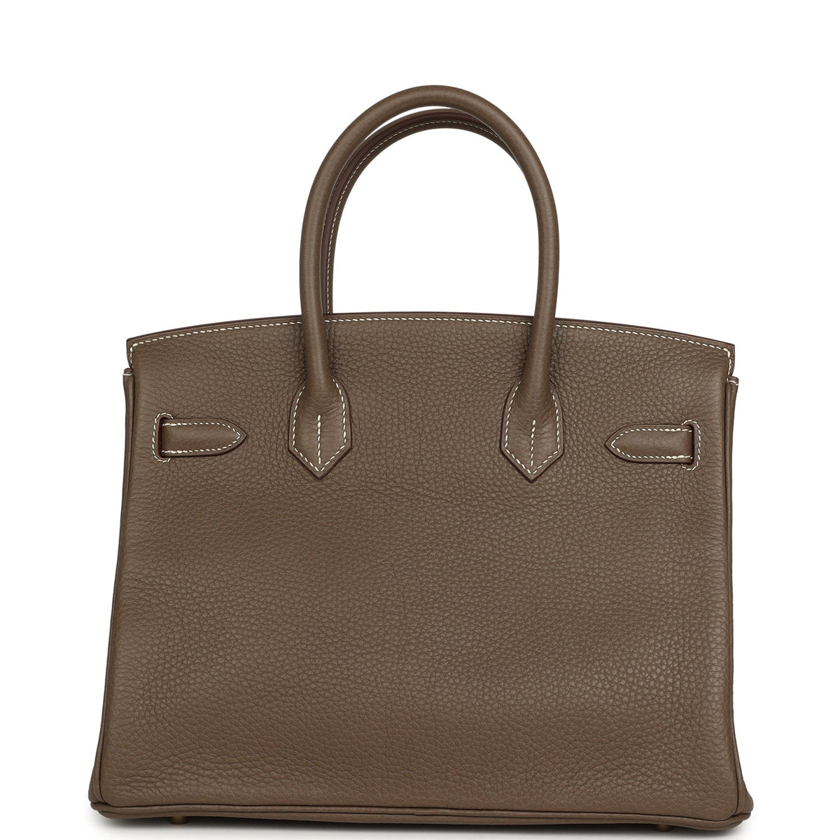 Pre-owned Hermes Birkin 30 Etoupe Clemence Gold Hardware