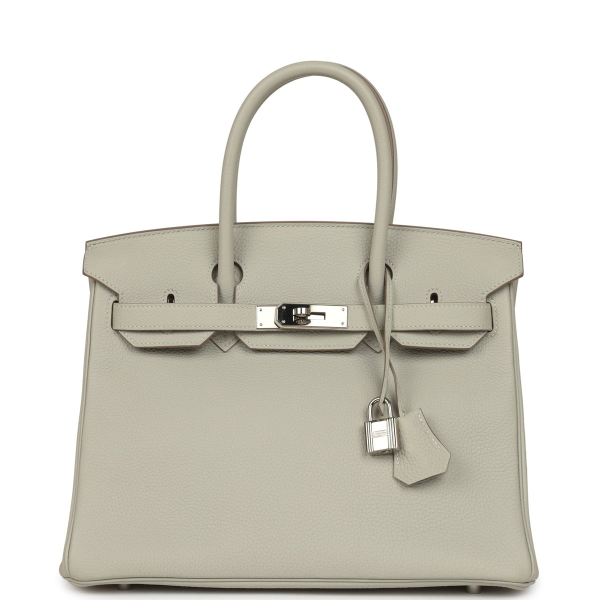 Pre-owned Hermes Birkin 30 Gris Perle Togo Palladium Hardware