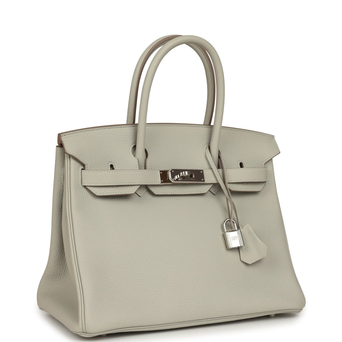 Pre-owned Hermes Birkin 30 Gris Perle Togo Palladium Hardware