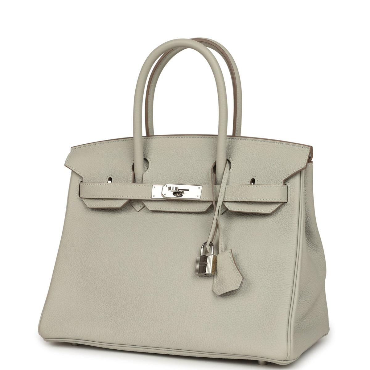 Pre-owned Hermes Birkin 30 Gris Perle Togo Palladium Hardware