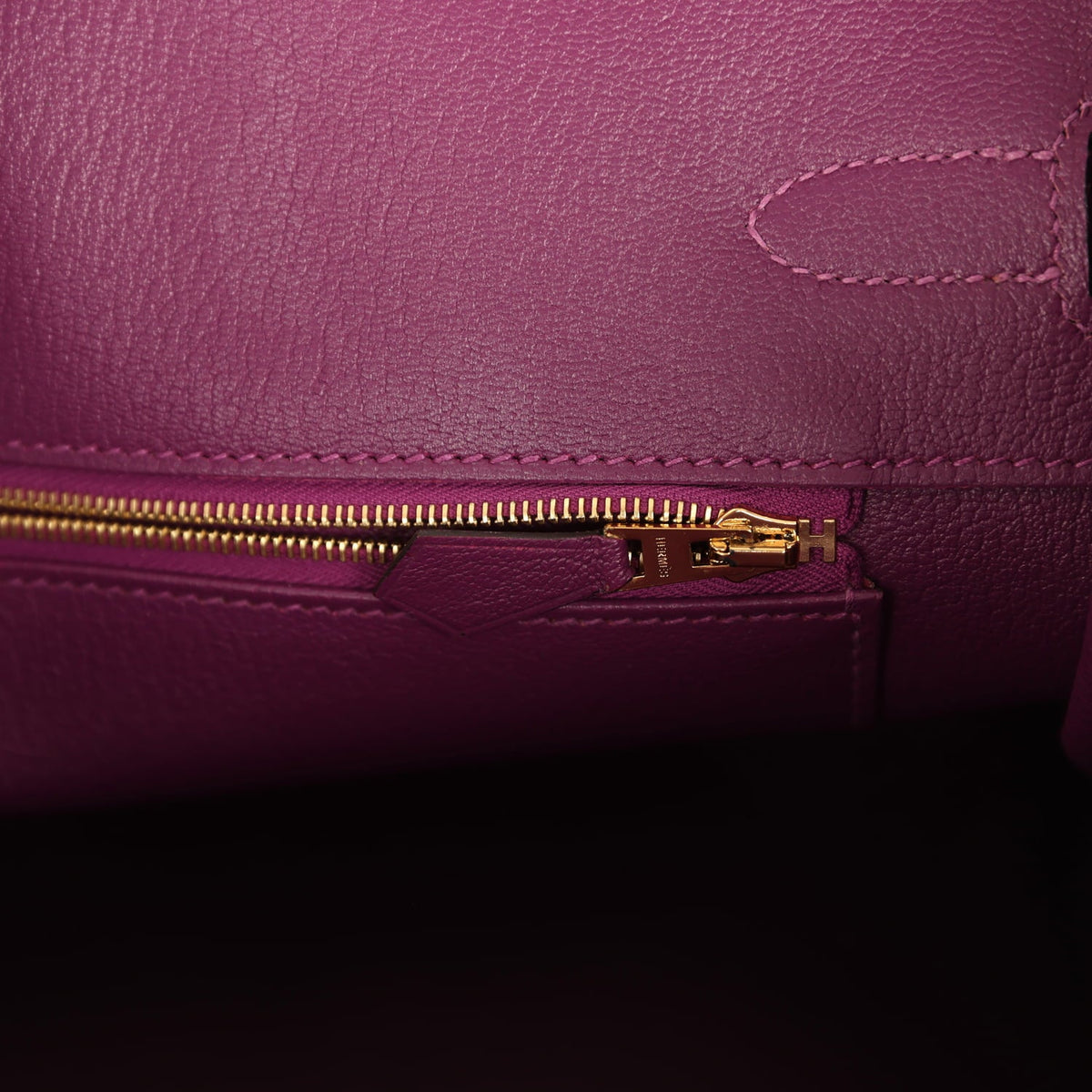 Pre-owned Hermes Special Order (HSS) Birkin 35 Gris Mouette, Anemone Togo Brushed Gold Hardware