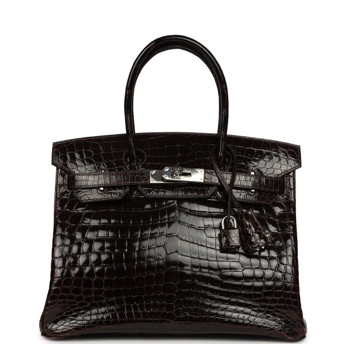 Vintage Hermes Birkin 30 Cocoan Shiny Niloticus Crocodile Palladium Hardware
