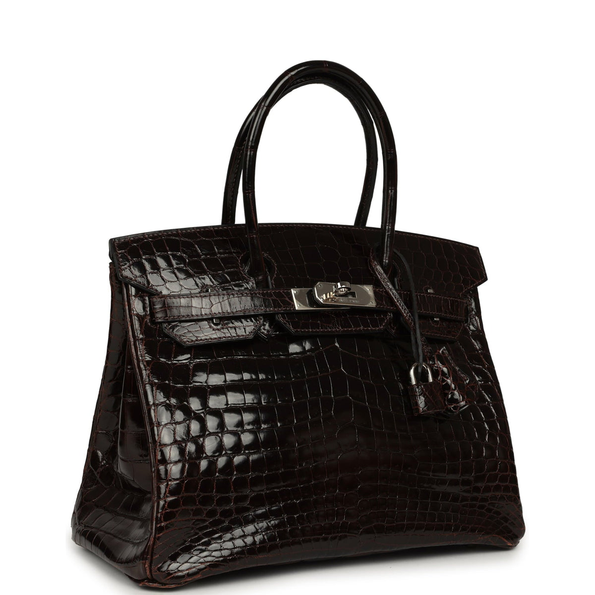 Vintage Hermes Birkin 30 Cocoan Shiny Niloticus Crocodile Palladium Hardware