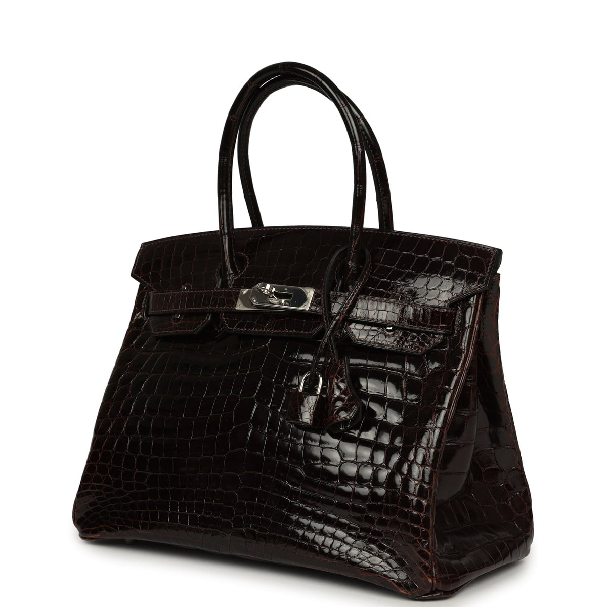 Vintage Hermes Birkin 30 Cocoan Shiny Niloticus Crocodile Palladium Hardware
