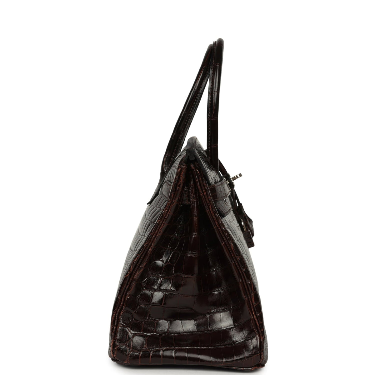 Vintage Hermes Birkin 30 Cocoan Shiny Niloticus Crocodile Palladium Hardware