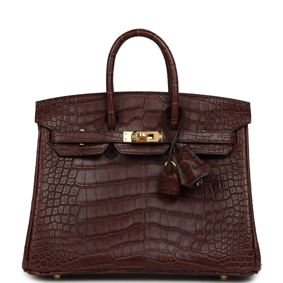 Hermes Birkin 25 Havane Matte Alligator Gold Hardware