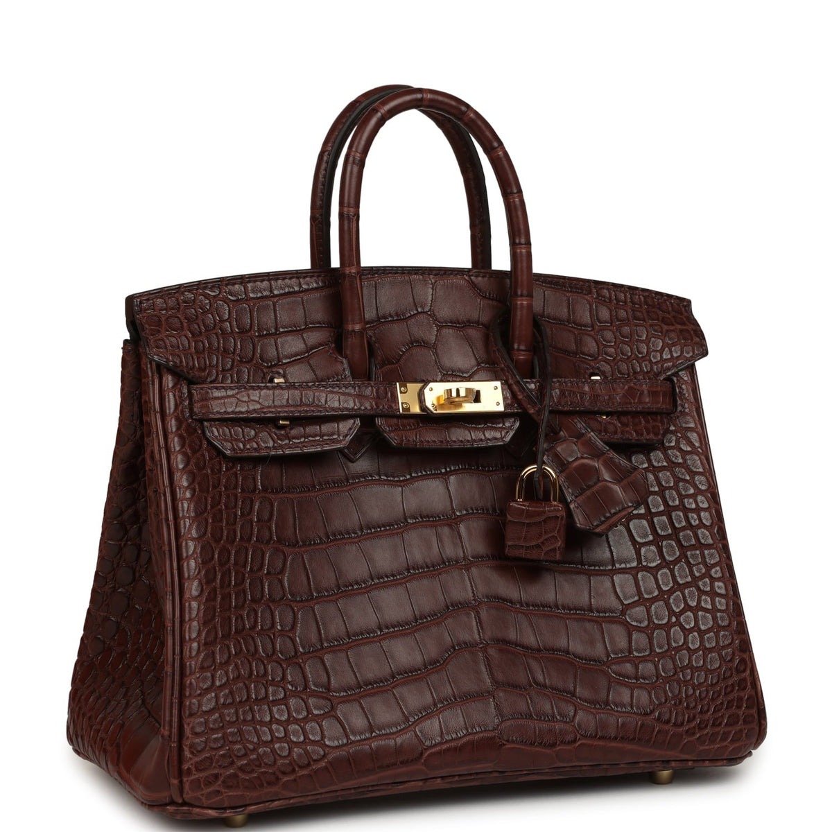 Hermes Birkin 25 Havane Matte Alligator Gold Hardware