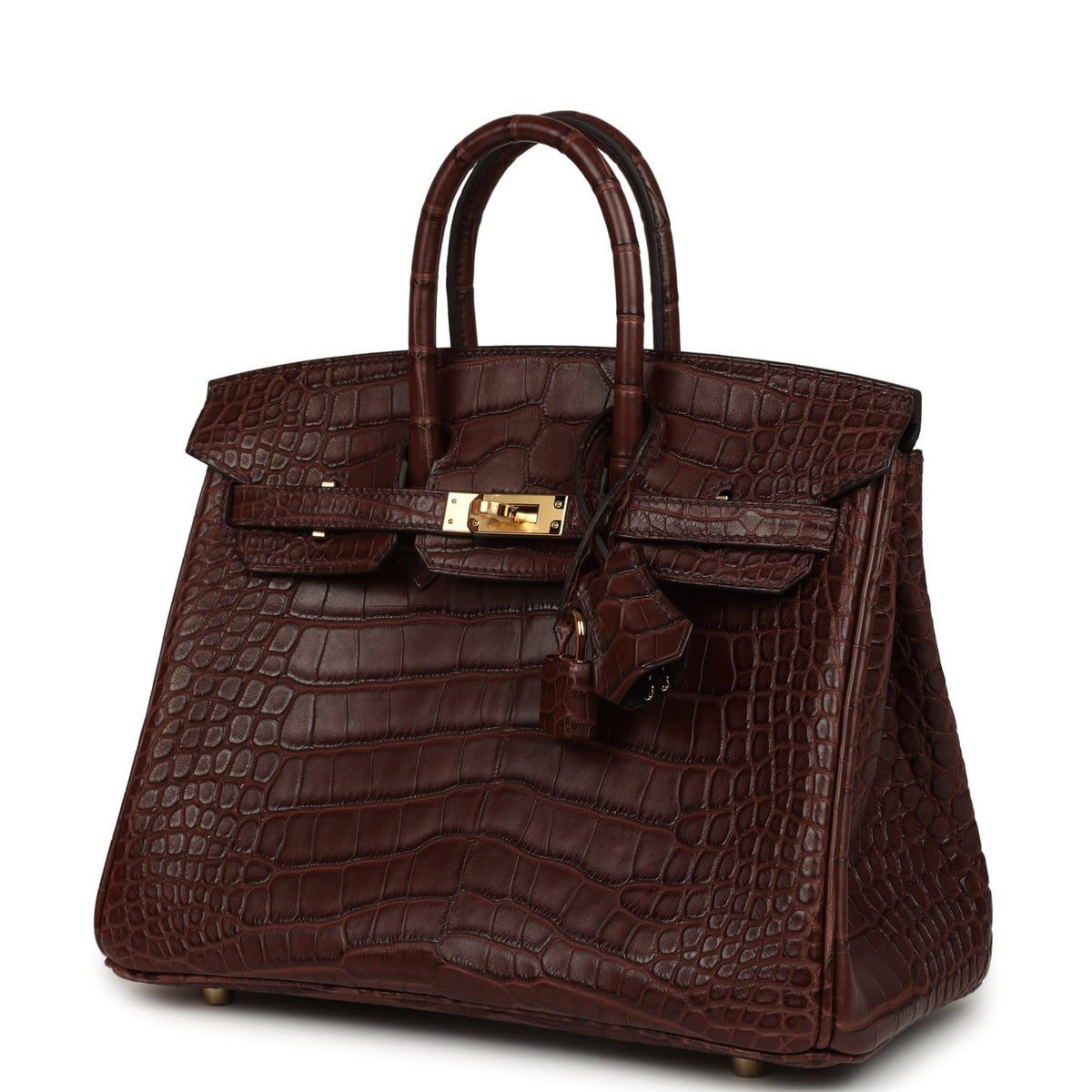 Hermes Birkin 25 Havane Matte Alligator Gold Hardware