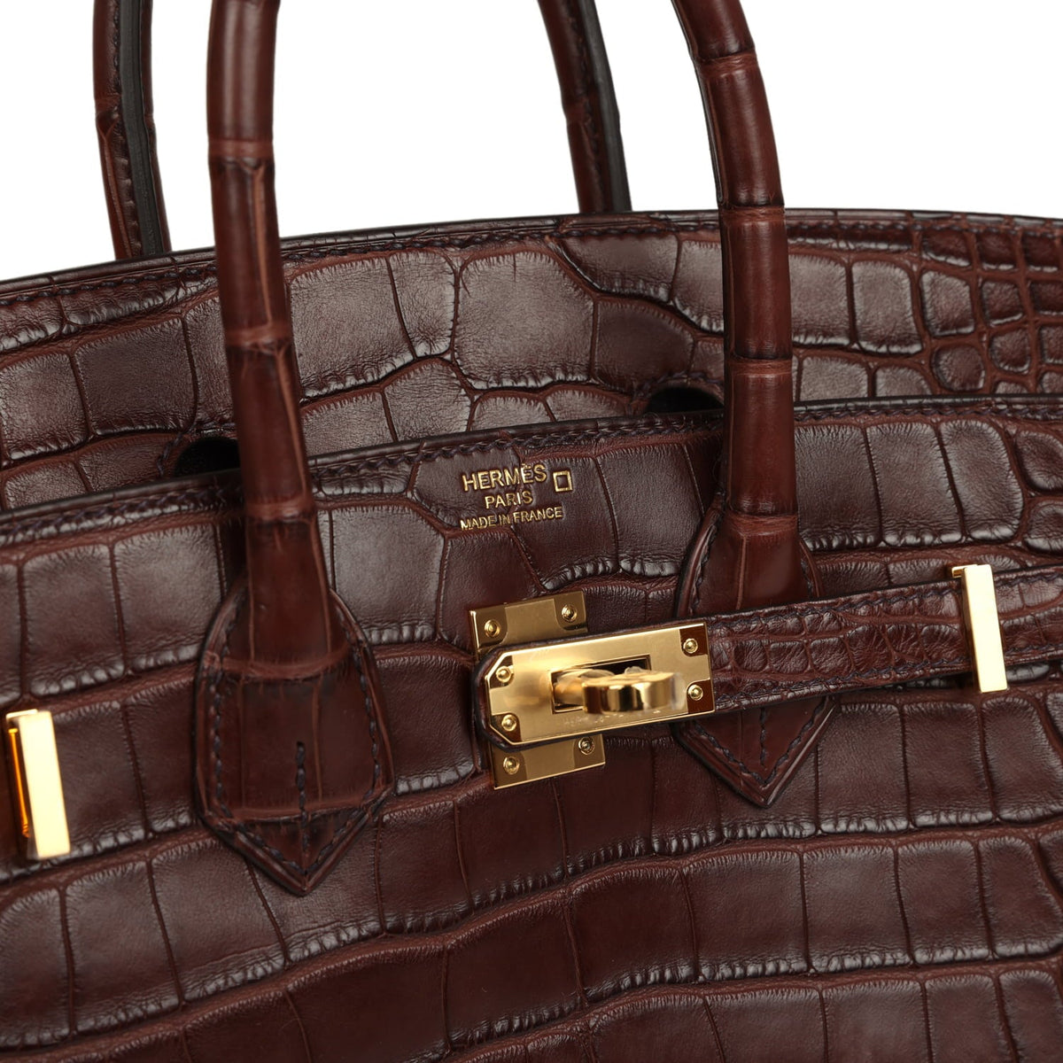 Hermes Birkin 25 Havane Matte Alligator Gold Hardware