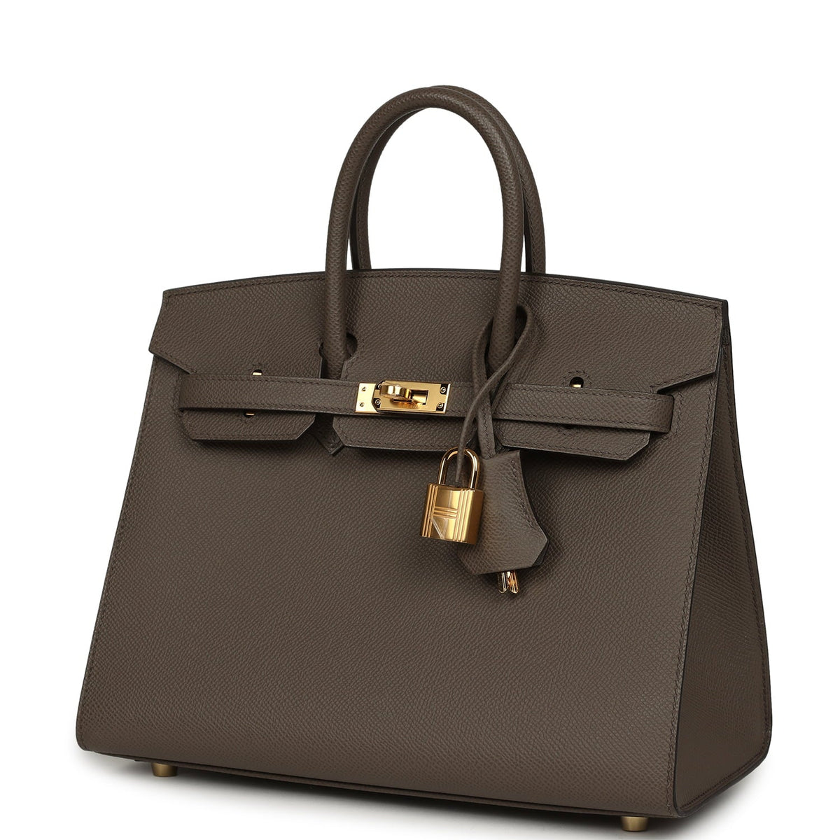 Hermes Birkin Sellier 25 Etain Epsom Gold Hardware