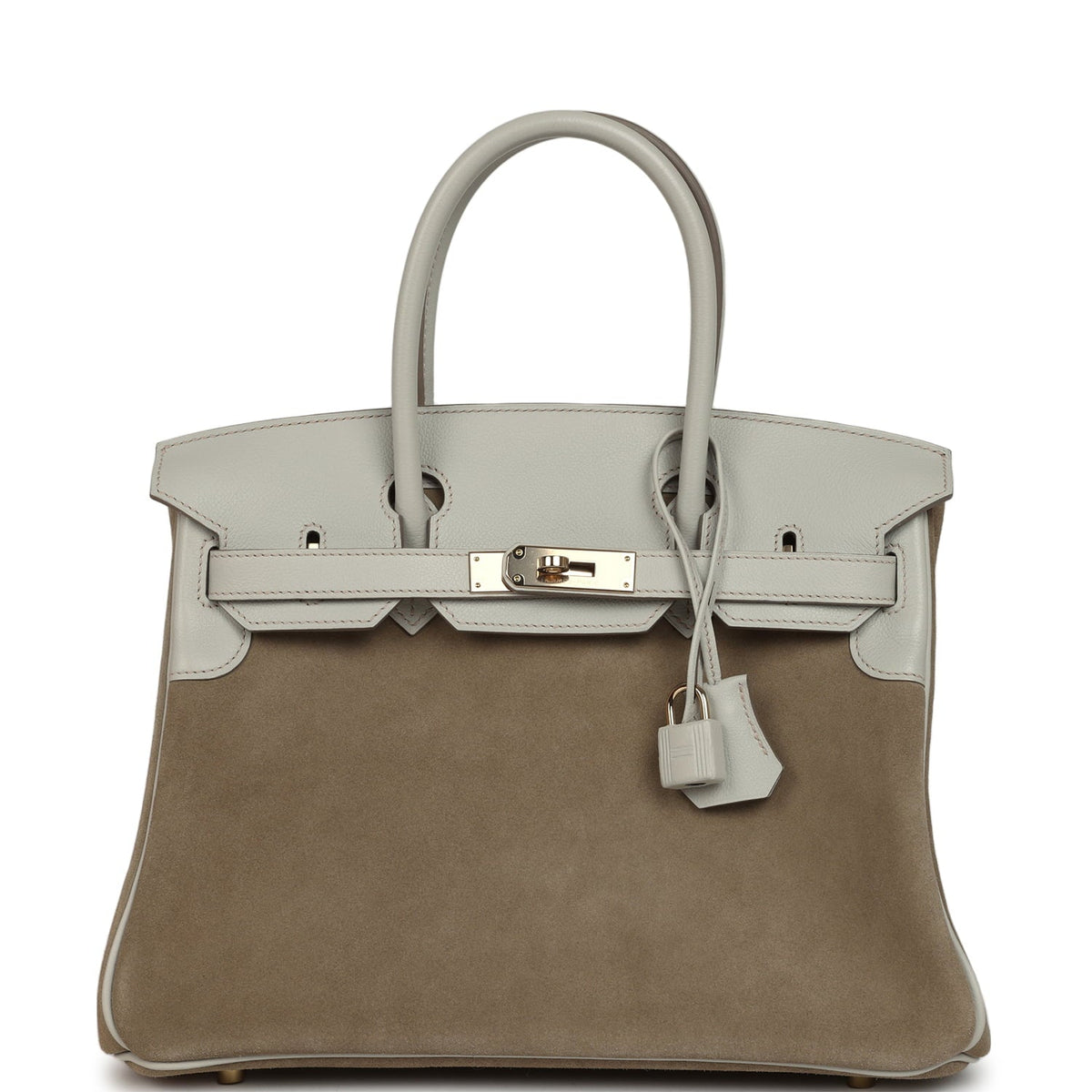 Hermes Birkin 30 Gris Caillou Grizzly and Gris Perle Evercolor Permabrass Hardware