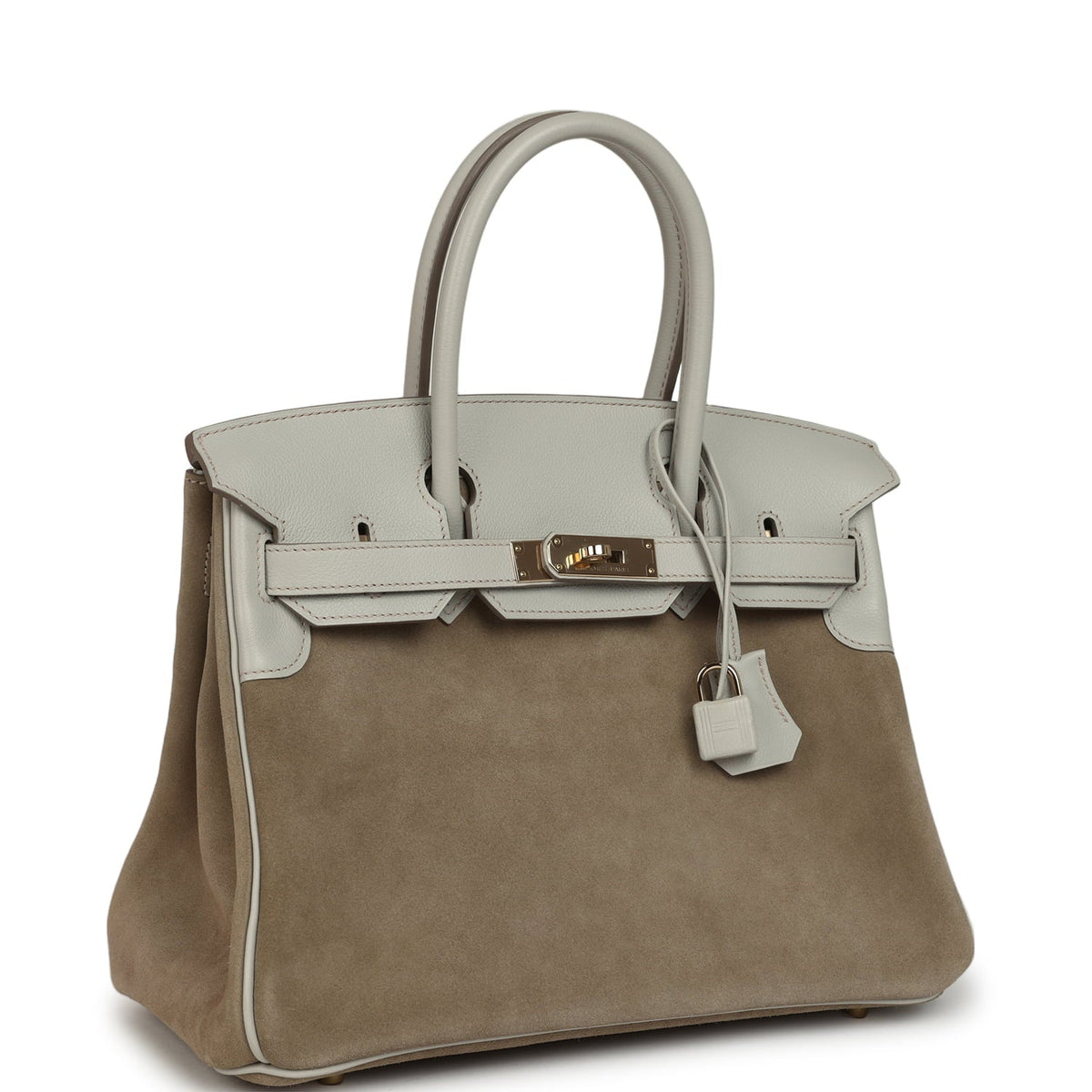 Hermes Birkin 30 Gris Caillou Grizzly and Gris Perle Evercolor Permabrass Hardware