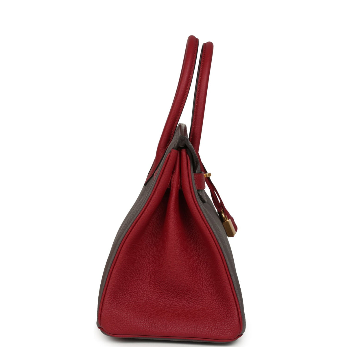 Hermes Special Order (HSS) Birkin 30 Etain, Rouge Grenat Togo Gold Hardware