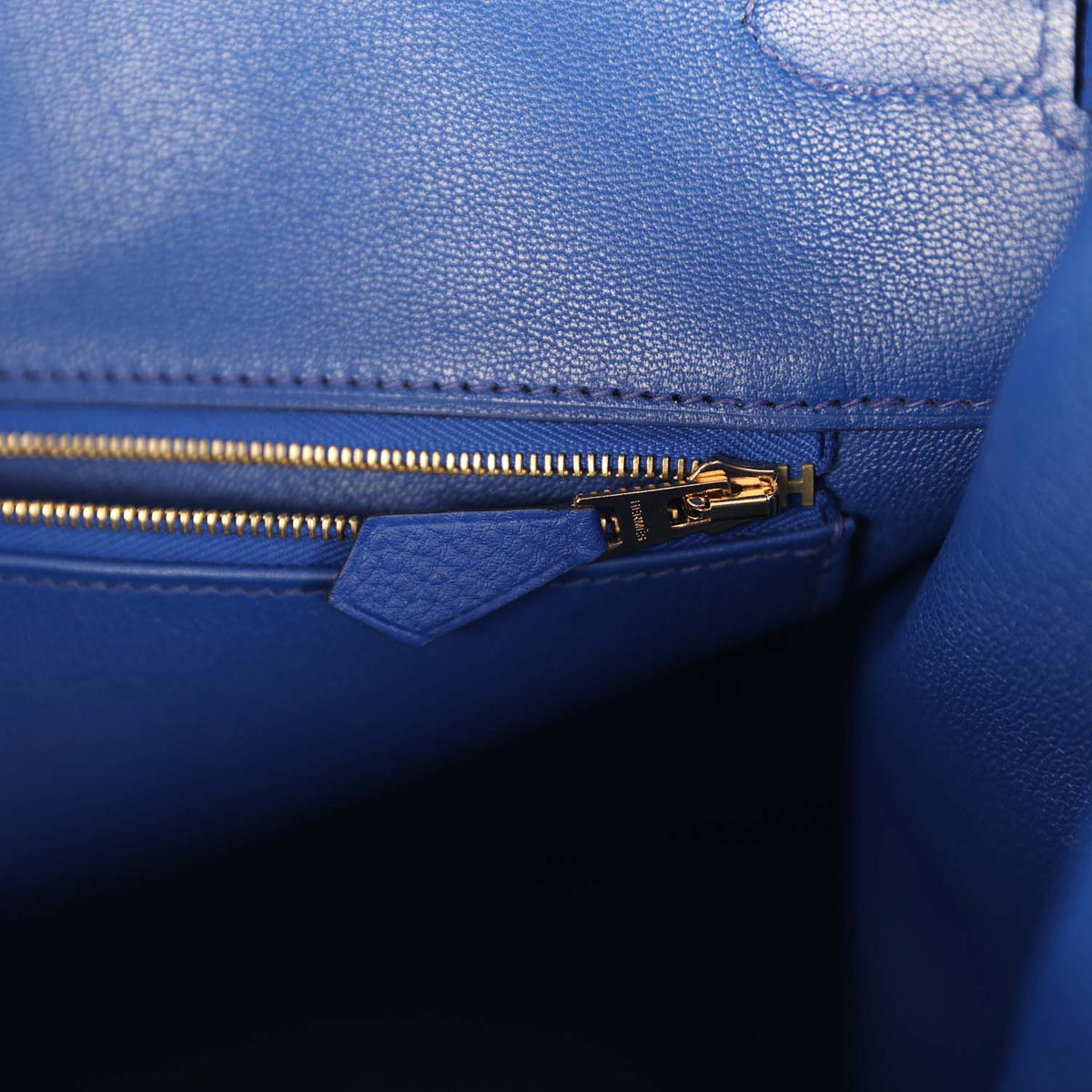 Hermes Birkin 40 Bleu Royal Togo Gold Hardware