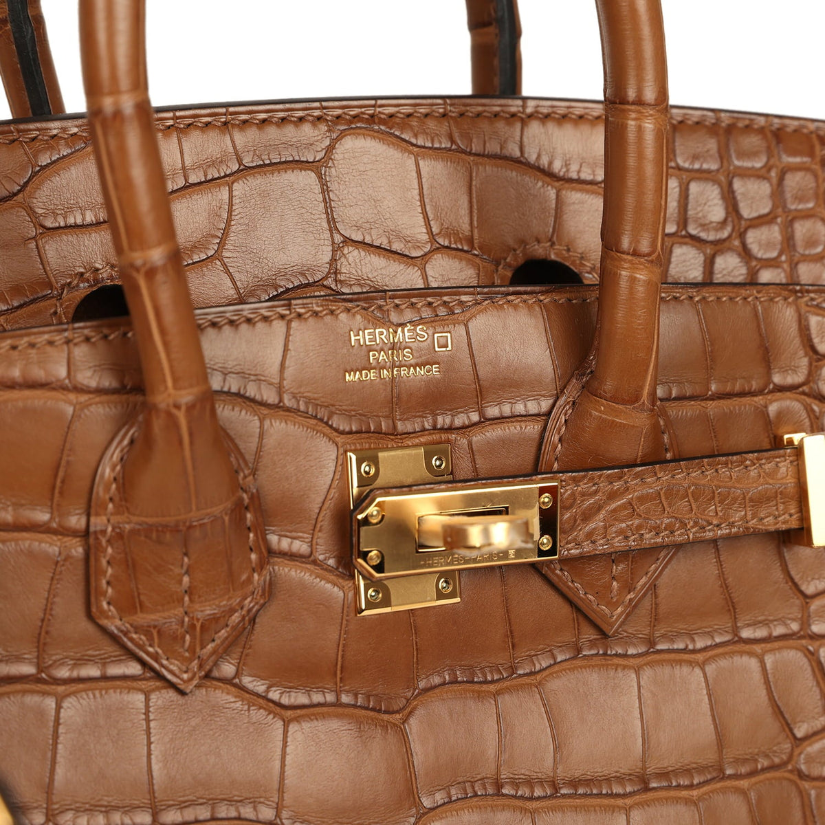 Hermes Birkin 25 Alezan Matte Alligator Gold Hardware