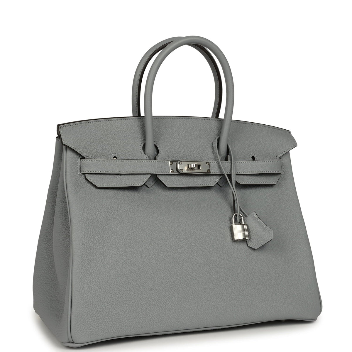 Hermes Birkin 35 Gris Pantin Togo Palladium Hardware