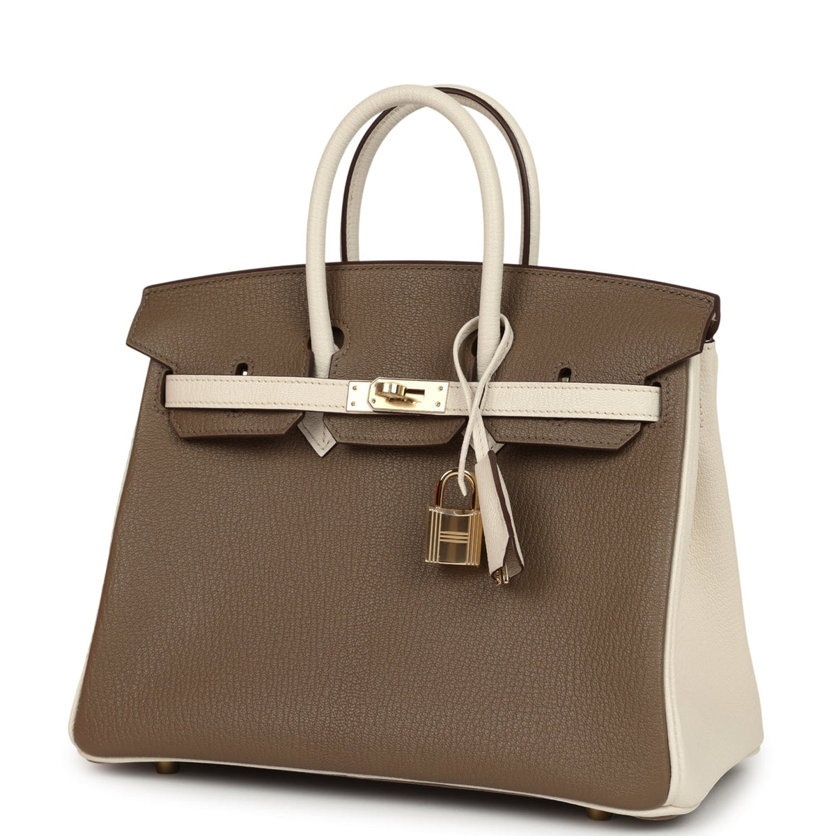 Hermes Special Order (HSS) Birkin 25 Etoupe, Nata Chevre Mysore Permabrass Hardware
