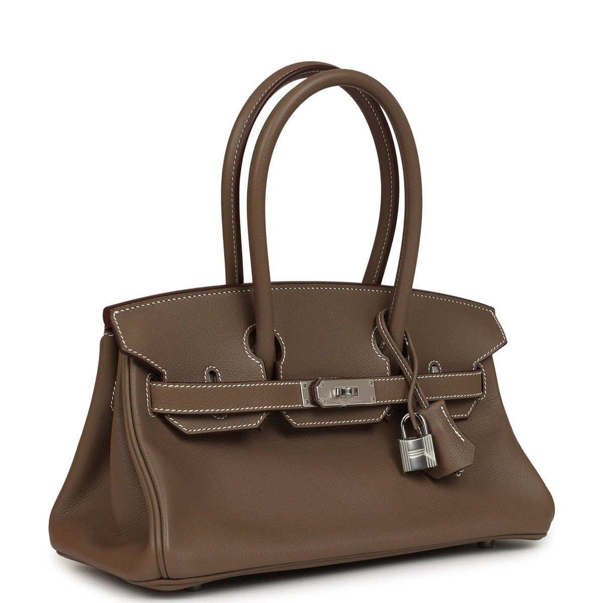 Hermes Shoulder Birkin Light 29 Etoupe Evercolor Palladium Hardware