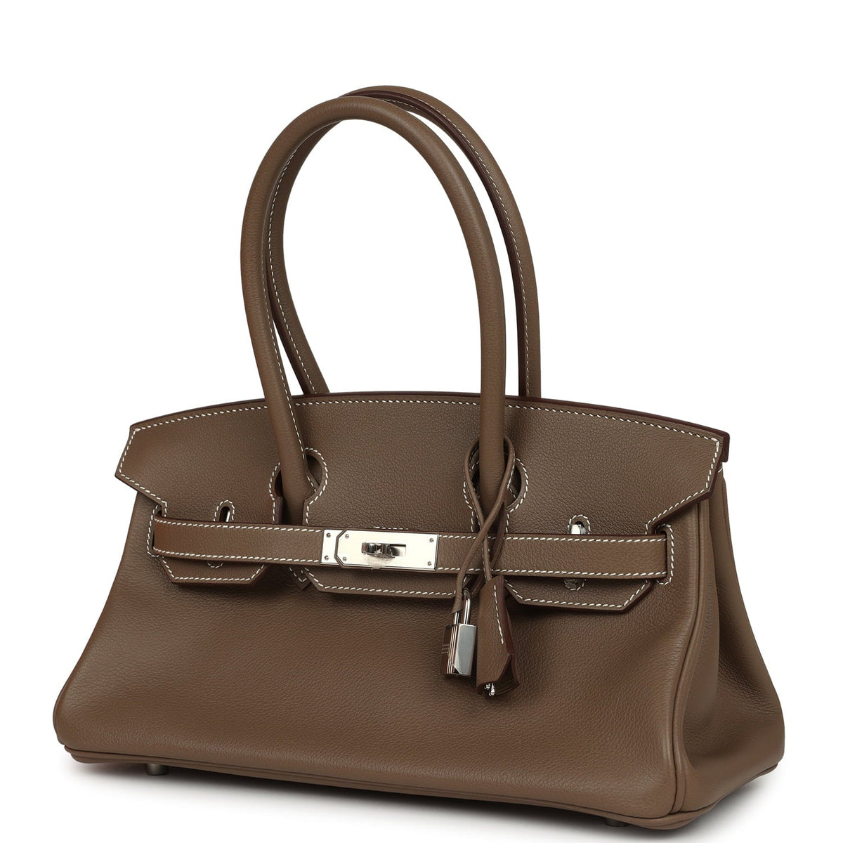 Hermes Shoulder Birkin Light 29 Etoupe Evercolor Palladium Hardware