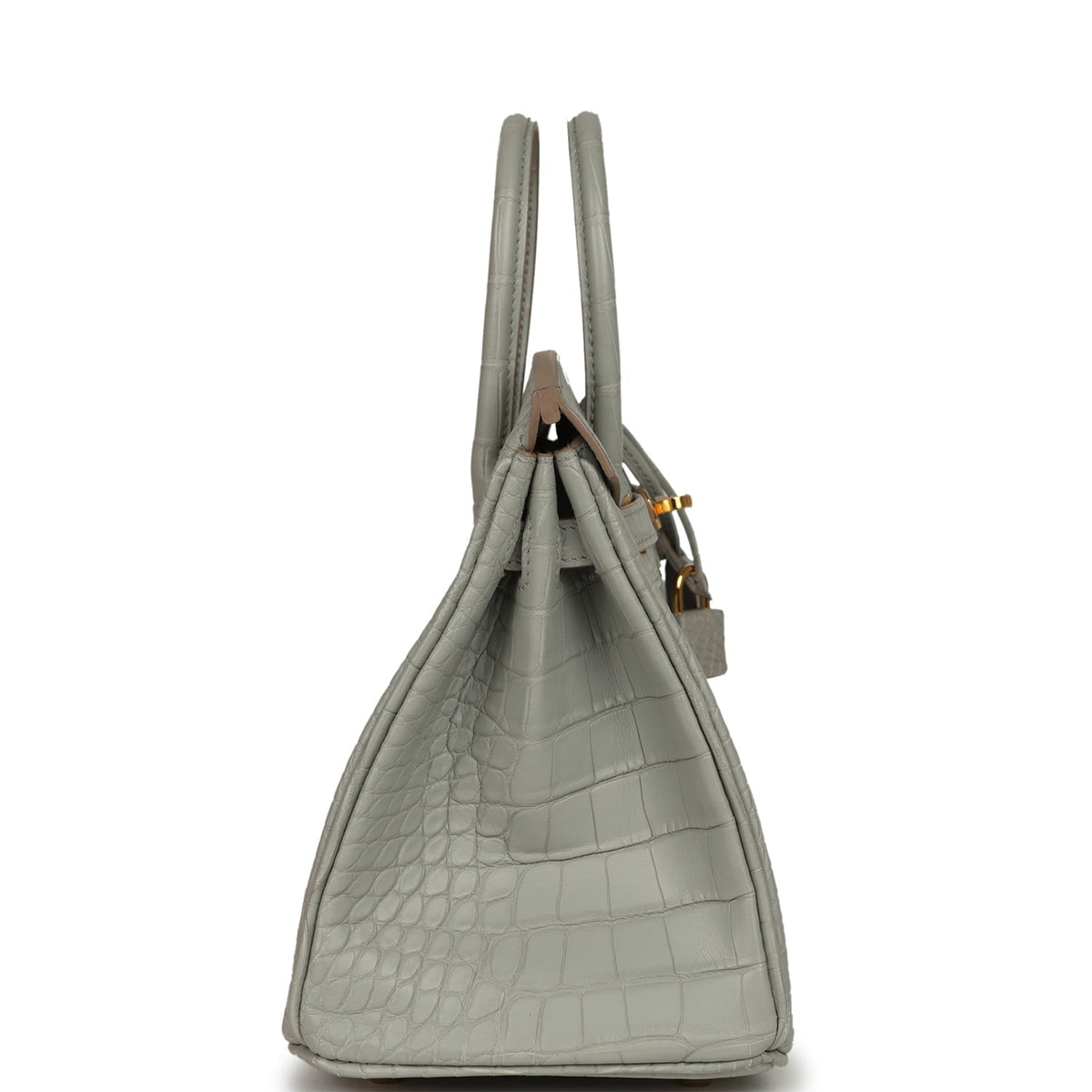 Hermes Birkin 25 Gris Perle Matte Alligator Gold Hardware