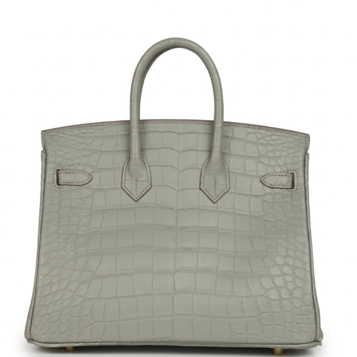 Hermes Birkin 25 Gris Perle Matte Alligator Gold Hardware