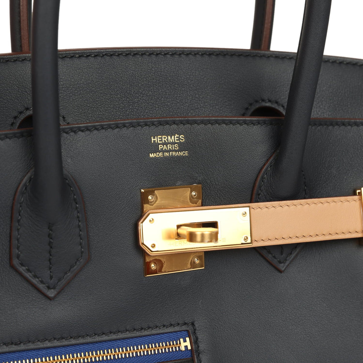 Hermes Colormatic Birkin 30 Bleu Navy, Black, Chai, Etoupe and Gold Swift Gold Hardware
