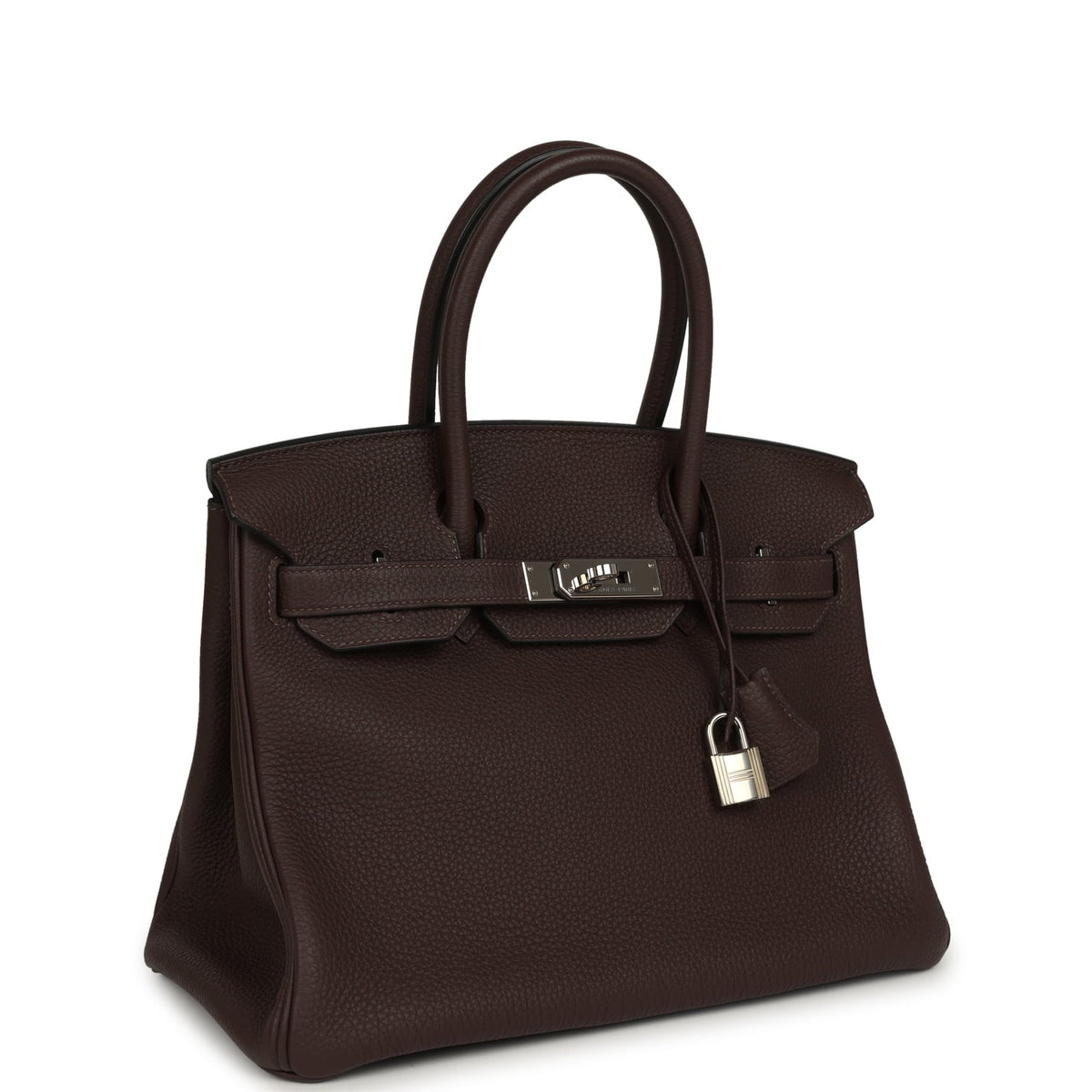Pre-owned Hermes Birkin 30 Chocolate Togo Palladium Hardware