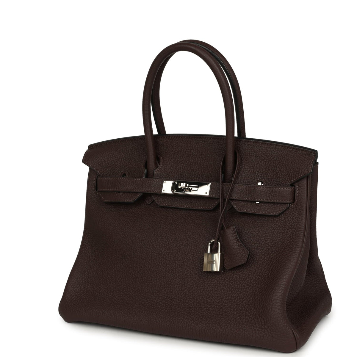 Pre-owned Hermes Birkin 30 Chocolate Togo Palladium Hardware