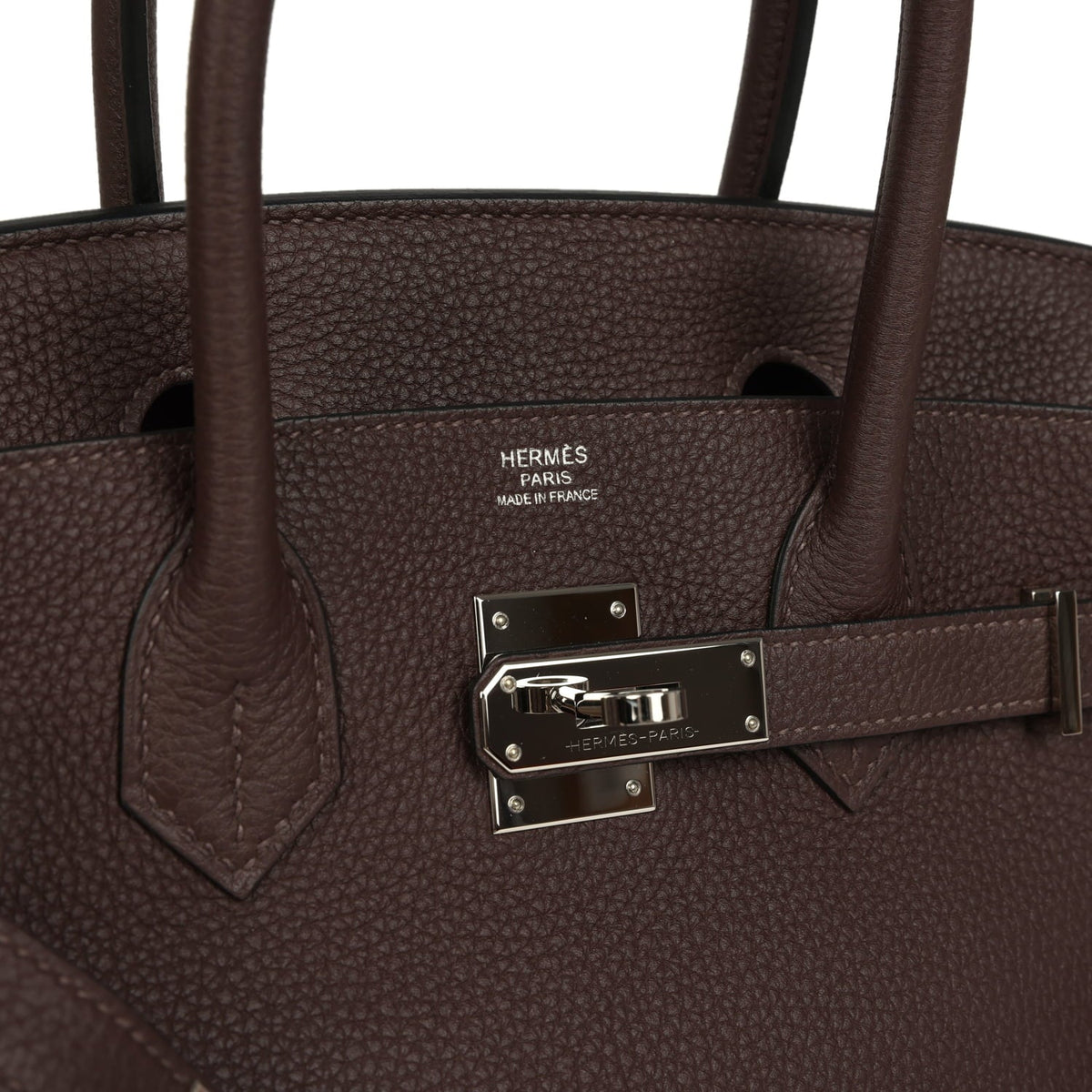 Pre-owned Hermes Birkin 30 Chocolate Togo Palladium Hardware