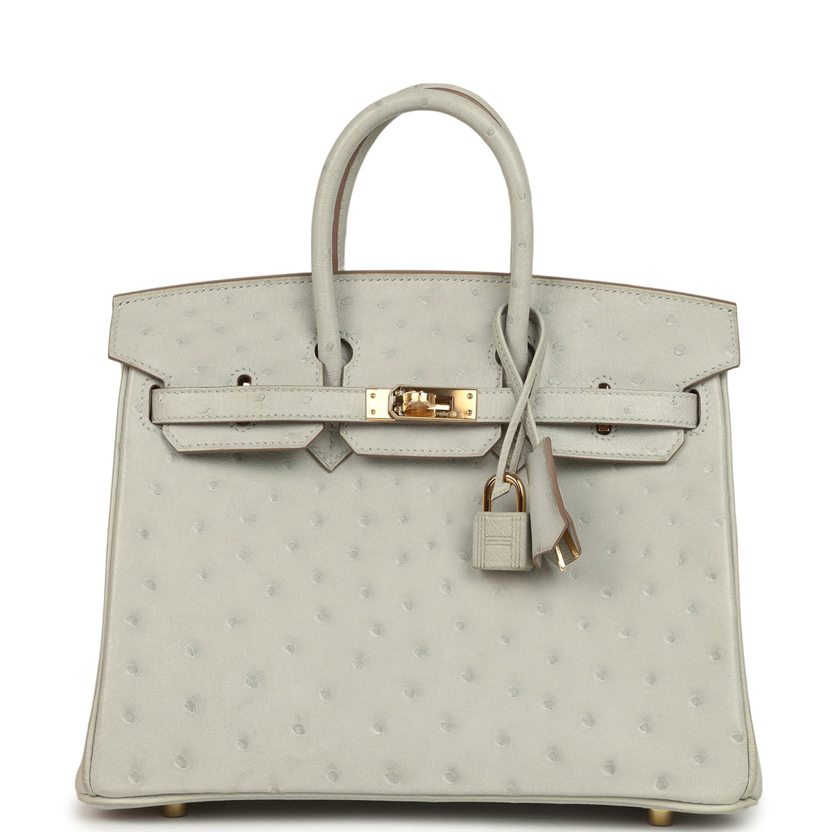 Hermes Birkin 25 Gris Perle Ostrich Gold Hardware