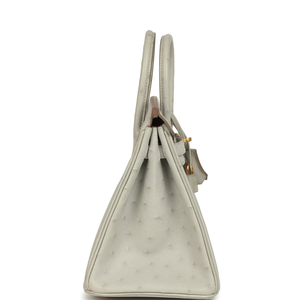 Hermes Birkin 25 Gris Perle Ostrich Gold Hardware