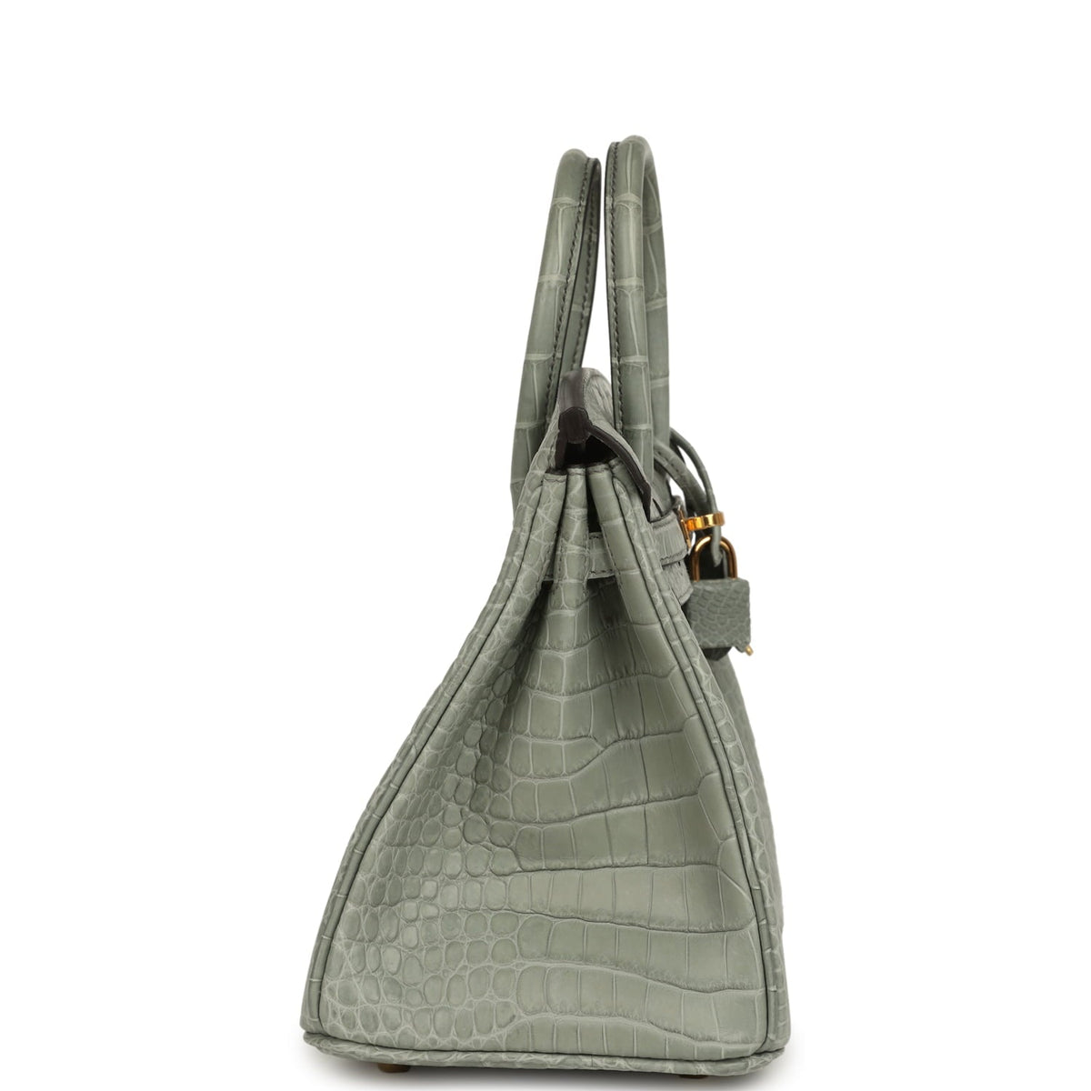 Hermes Birkin 25 Gris Ciment Matte Porosus Crocodile Gold Hardware