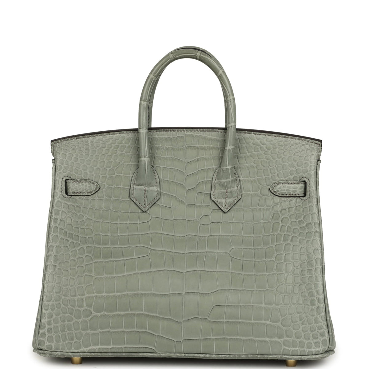 Hermes Birkin 25 Gris Ciment Matte Porosus Crocodile Gold Hardware