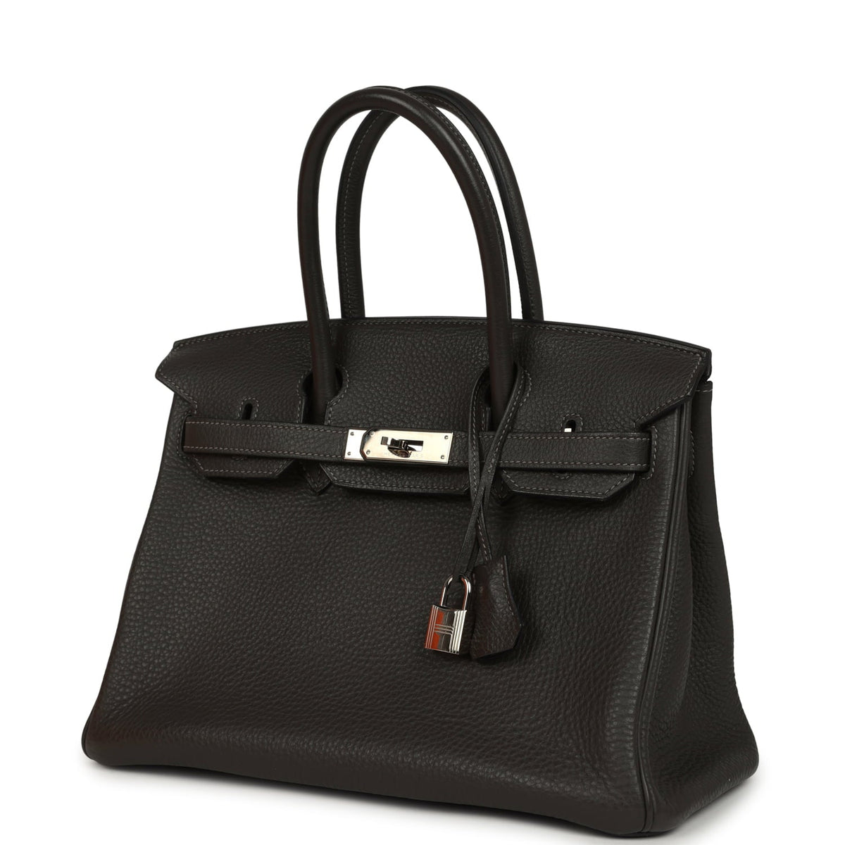 Pre-owned Hermes Birkin 30 Graphite Clemence Palladium Hardware