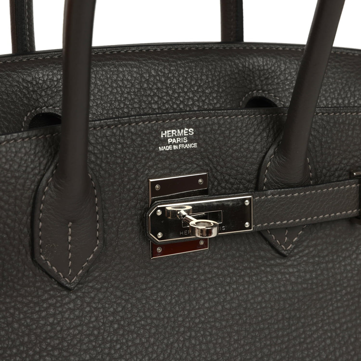 Pre-owned Hermes Birkin 30 Graphite Clemence Palladium Hardware